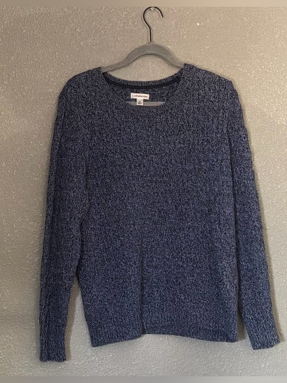 croft & barrow Womans Textured Navy Crewneck knitted sweater